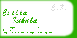 csilla kukula business card